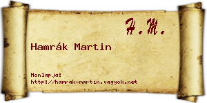 Hamrák Martin névjegykártya