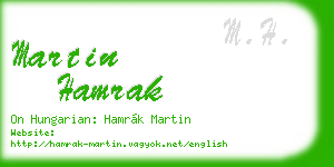 martin hamrak business card